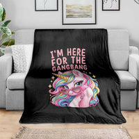 Funny Adult Humor Throw Blanket I Am Here For The Gangb*ng