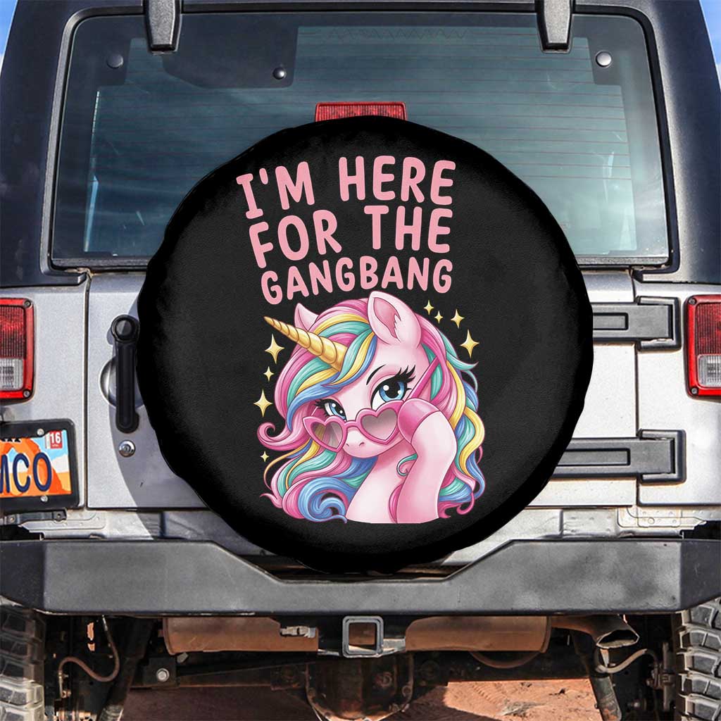 Funny Adult Humor Spare Tire Cover I Am Here For The Gangb*ng