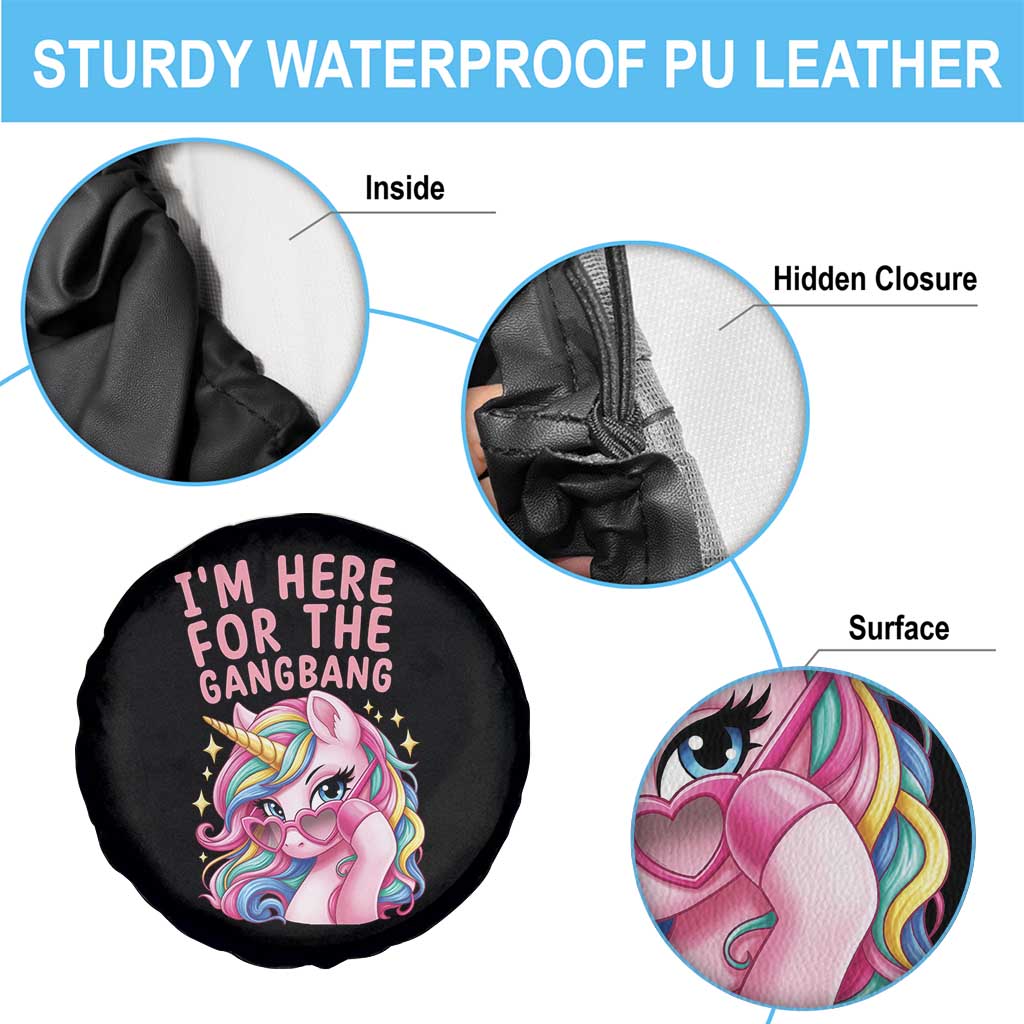 Funny Adult Humor Spare Tire Cover I Am Here For The Gangb*ng