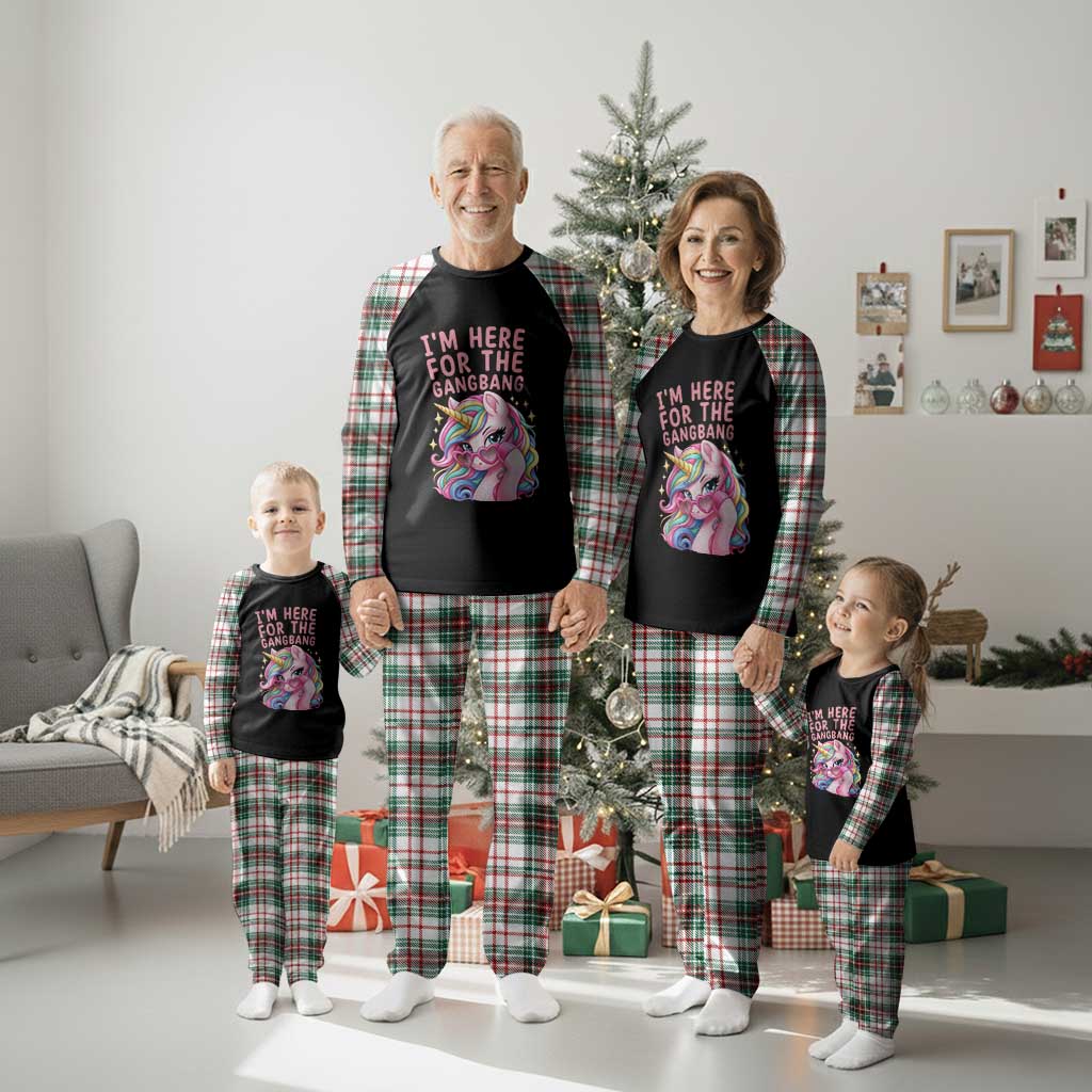 Funny Adult Humor Plaid Pajama Set I Am Here For The Gangb*ng