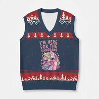 Funny Adult Humor V-Neck Knit Sweater Vest I Am Here For The Gangb*ng
