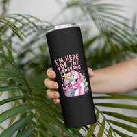 Funny Adult Humor Skinny Tumbler I Am Here For The Gangb*ng