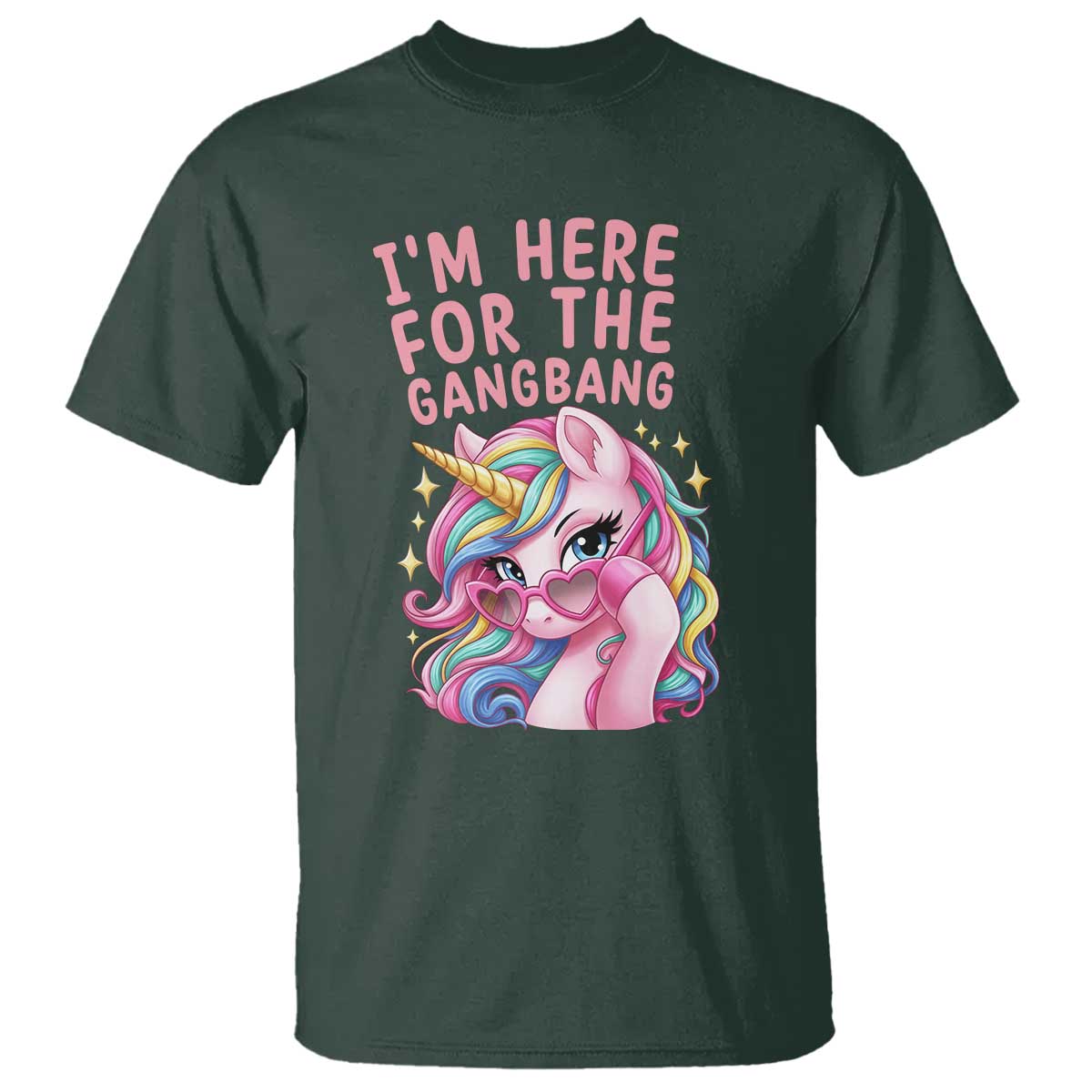 Funny Adult Humor T Shirt I Am Here For The Gangb*ng