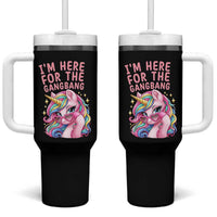 Funny Adult Humor Tumbler With Handle I Am Here For The Gangb*ng