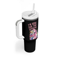 Funny Adult Humor Tumbler With Handle I Am Here For The Gangb*ng