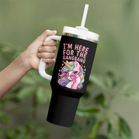 Funny Adult Humor Tumbler With Handle I Am Here For The Gangb*ng