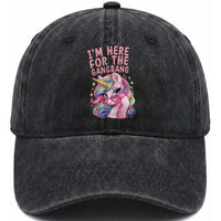 Funny Adult Humor Washed Cotton Baseball Cap I Am Here For The Gangb*ng