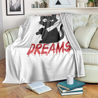 Killer Black Cat Halloween Throw Blanket Follow Your Dreams - Wonder Print Shop