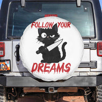 Killer Black Cat Halloween Spare Tire Cover Follow Your Dreams - Wonder Print Shop
