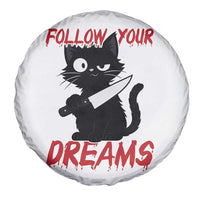 Killer Black Cat Halloween Spare Tire Cover Follow Your Dreams - Wonder Print Shop