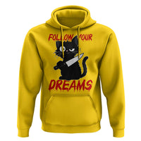 Killer Black Cat Halloween Hoodie Follow Your Dreams - Wonder Print Shop