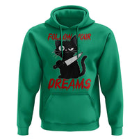 Killer Black Cat Halloween Hoodie Follow Your Dreams - Wonder Print Shop