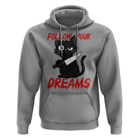 Killer Black Cat Halloween Hoodie Follow Your Dreams - Wonder Print Shop