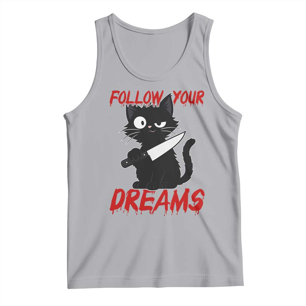 Killer Black Cat Halloween Tank Top Follow Your Dreams - Wonder Print Shop