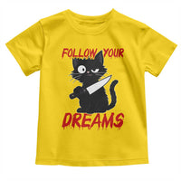 Killer Black Cat Halloween Toddler T Shirt Follow Your Dreams - Wonder Print Shop