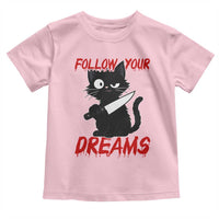 Killer Black Cat Halloween Toddler T Shirt Follow Your Dreams - Wonder Print Shop