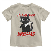 Killer Black Cat Halloween Toddler T Shirt Follow Your Dreams - Wonder Print Shop