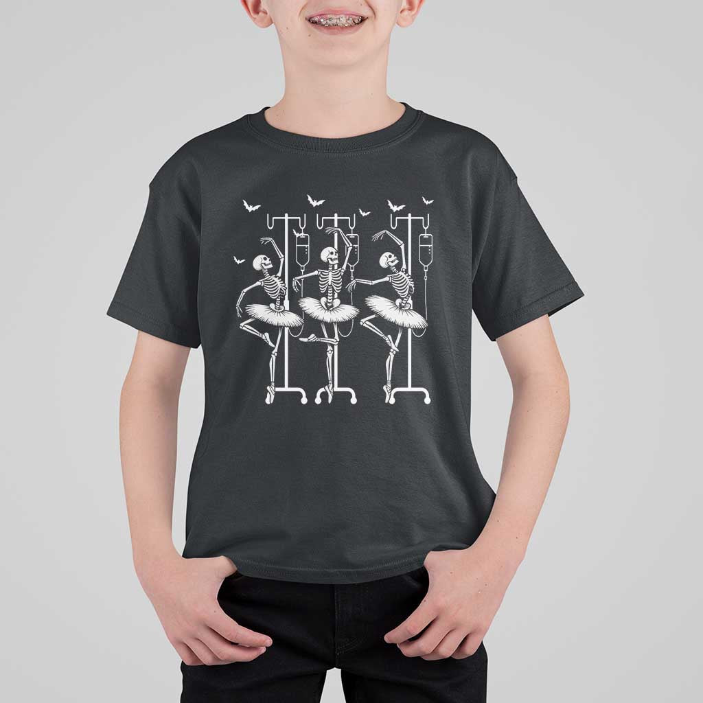 Emergency Room RN Nurse Halloween T Shirt For Kid Dancing Skeleton - Wonder Print Shop