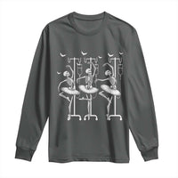 Emergency Room RN Nurse Halloween Long Sleeve Shirt Dancing Skeleton - Wonder Print Shop