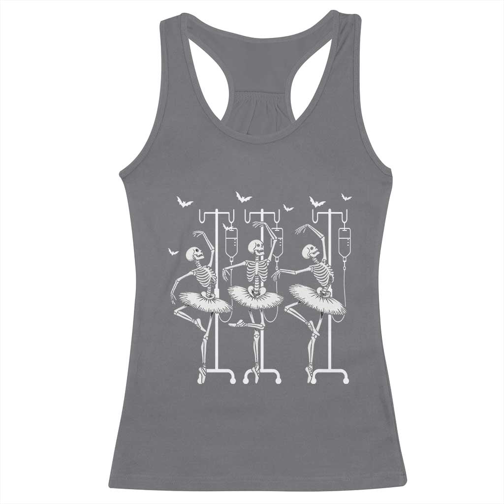 Emergency Room RN Nurse Halloween Racerback Tank Top Dancing Skeleton - Wonder Print Shop