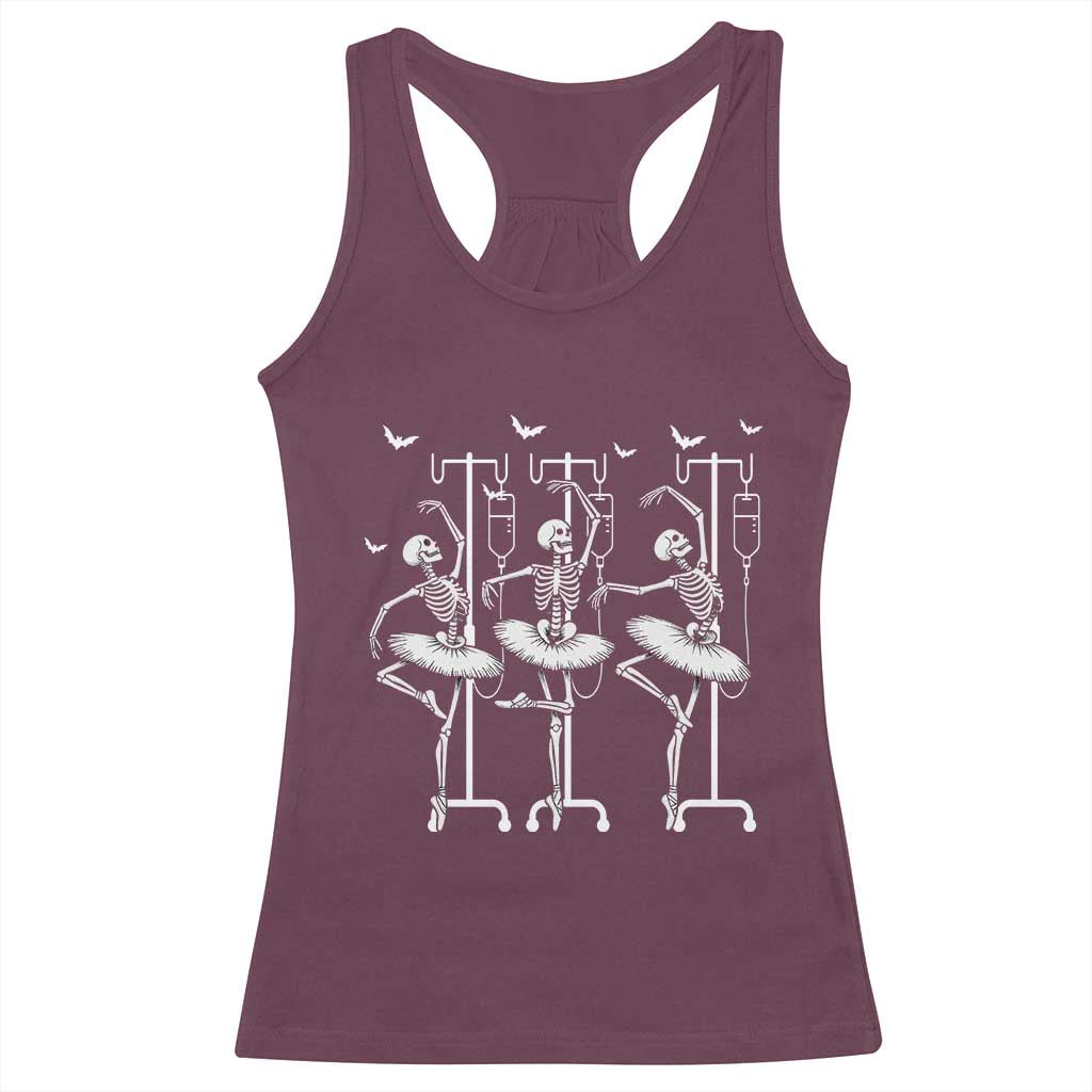 Emergency Room RN Nurse Halloween Racerback Tank Top Dancing Skeleton - Wonder Print Shop