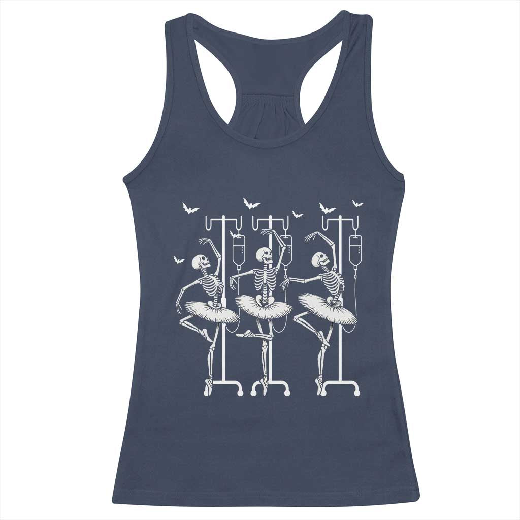Emergency Room RN Nurse Halloween Racerback Tank Top Dancing Skeleton - Wonder Print Shop