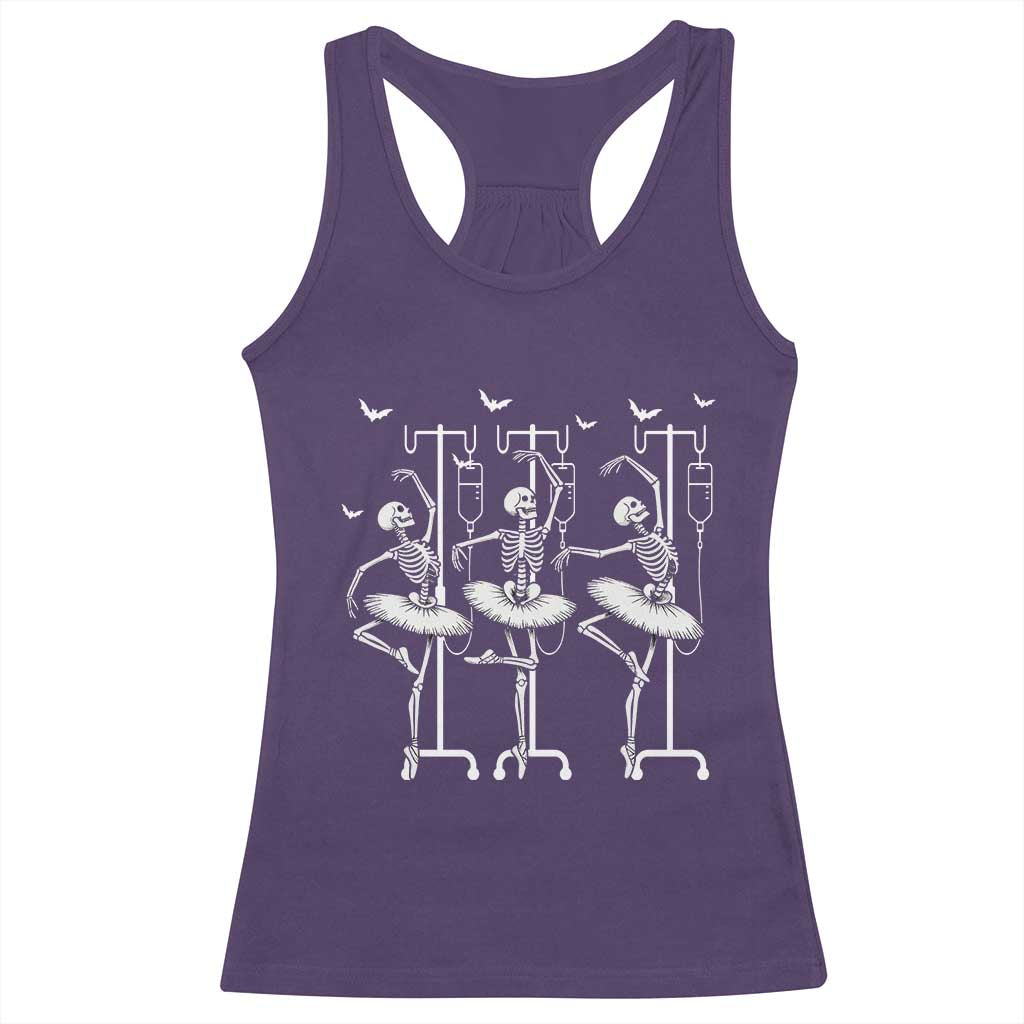 Emergency Room RN Nurse Halloween Racerback Tank Top Dancing Skeleton - Wonder Print Shop