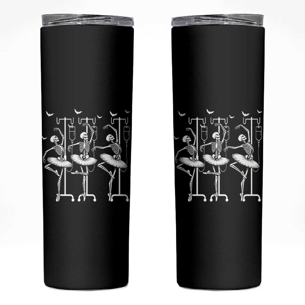Emergency Room RN Nurse Halloween Skinny Tumbler Dancing Skeleton