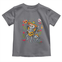 Day Of The Dead Skeleton Toddler T Shirt Playing Guitar With Dog Mexican Festival - Wonder Print Shop