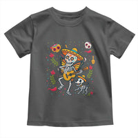 Day Of The Dead Skeleton Toddler T Shirt Playing Guitar With Dog Mexican Festival - Wonder Print Shop