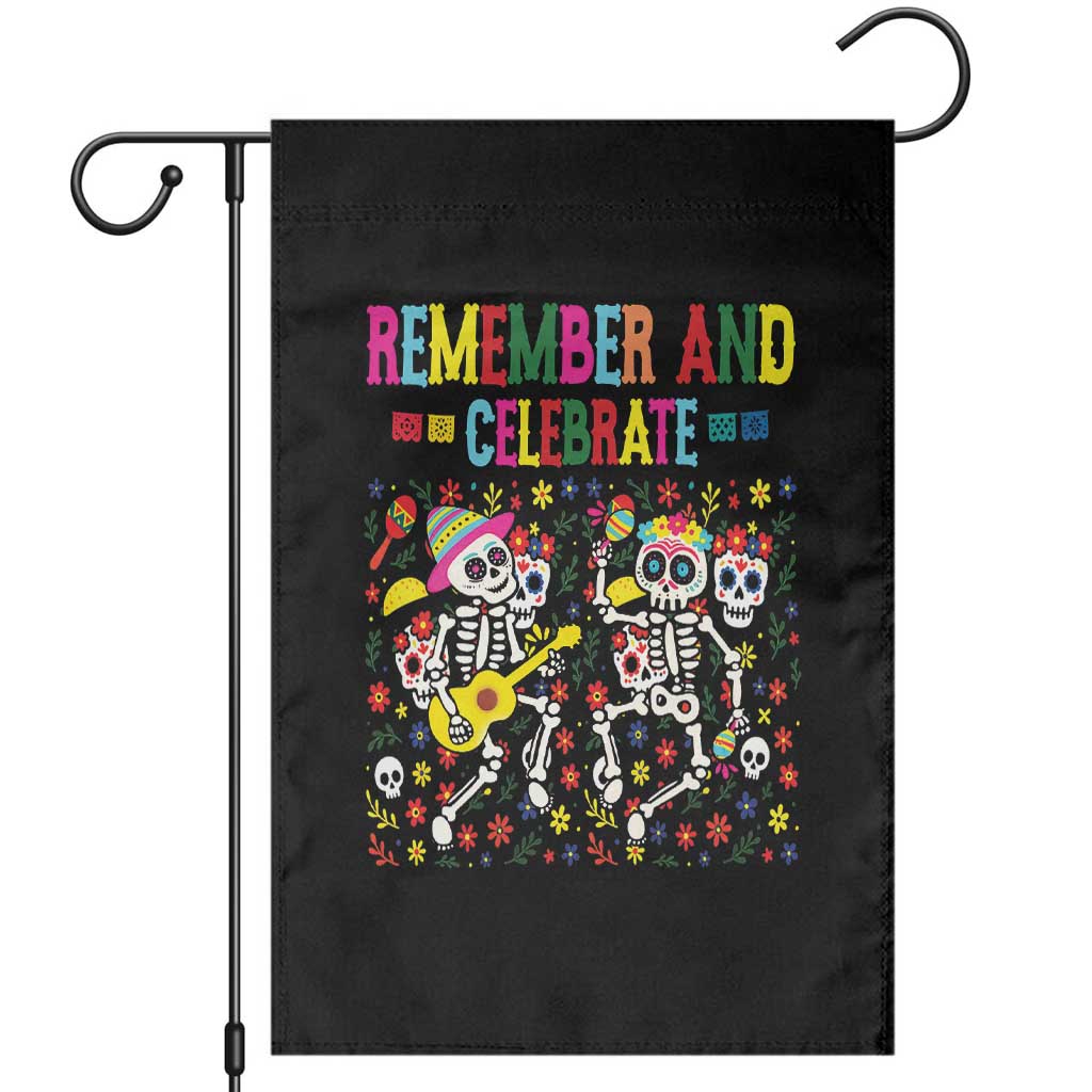 Dia De Los Muertos Skeleton Garden Flag Remember And Celebrate Mexican Festival - Wonder Print Shop