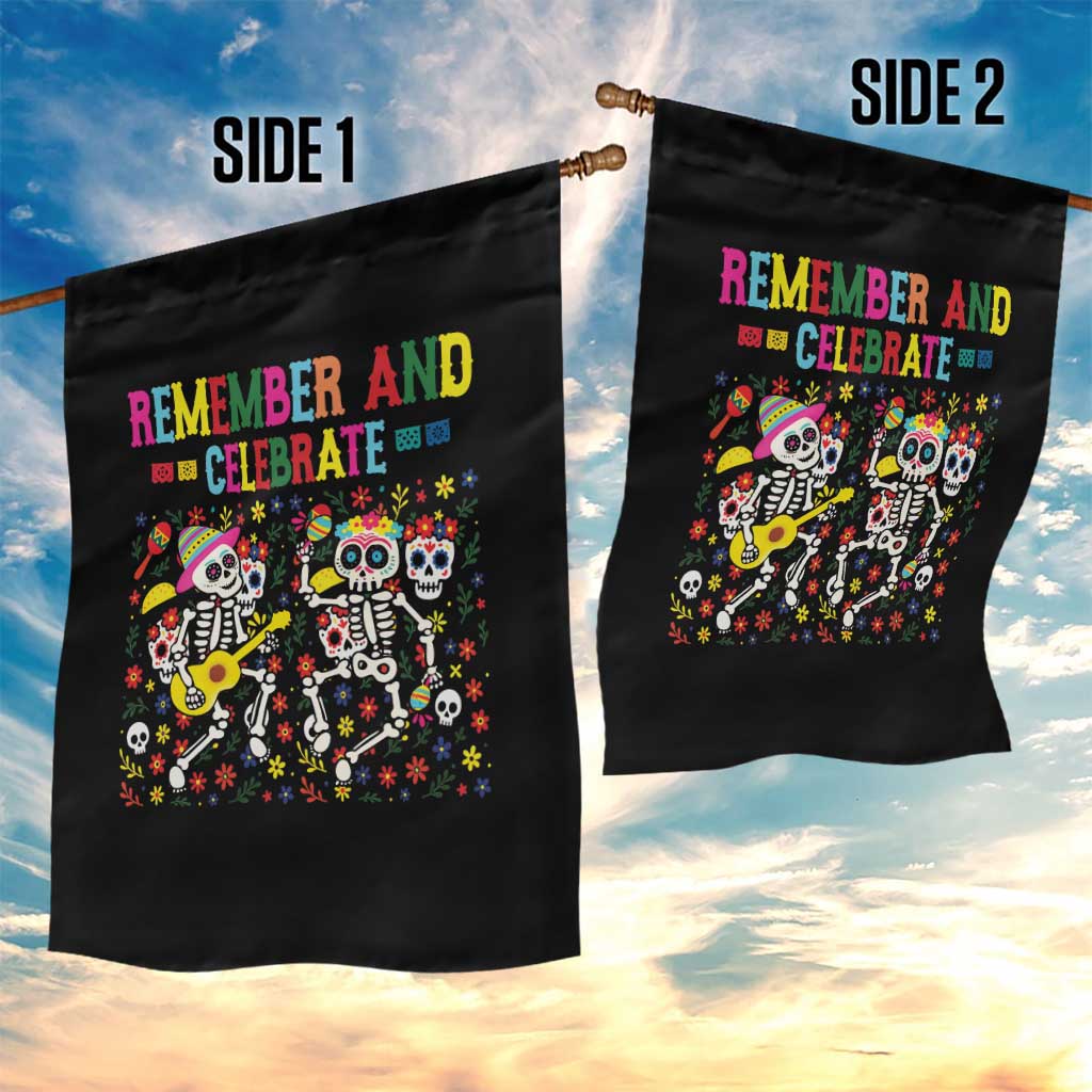 Dia De Los Muertos Skeleton Garden Flag Remember And Celebrate Mexican Festival - Wonder Print Shop