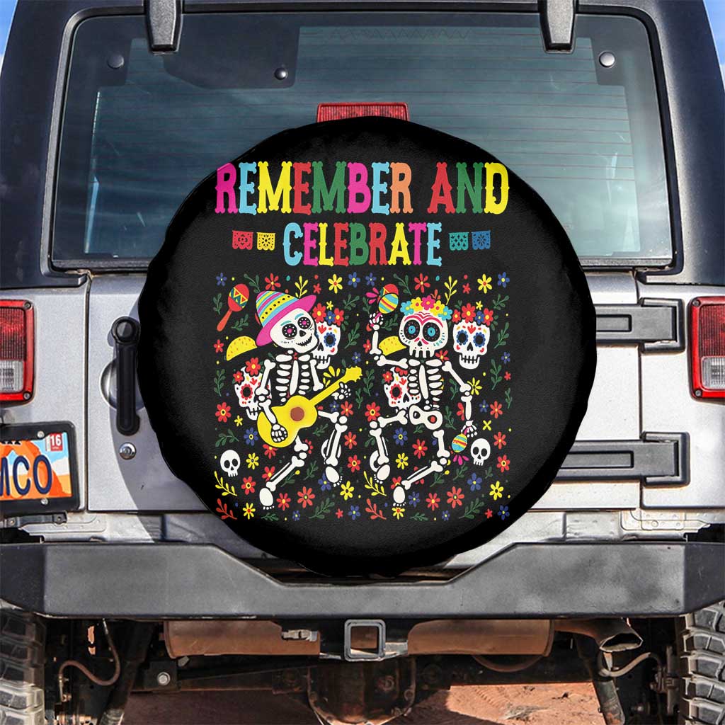 Dia De Los Muertos Skeleton Spare Tire Cover Remember And Celebrate Mexican Festival - Wonder Print Shop