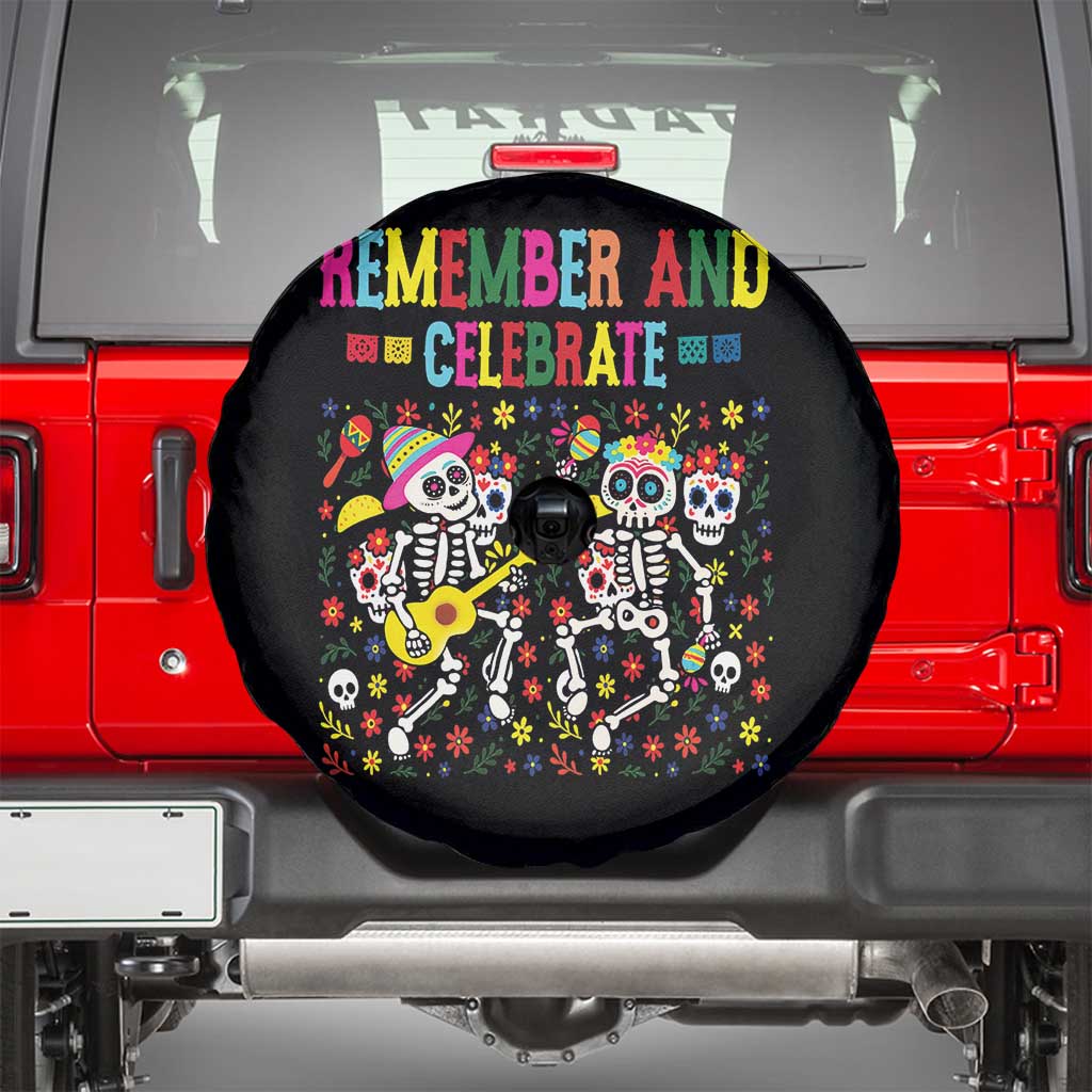 Dia De Los Muertos Skeleton Spare Tire Cover Remember And Celebrate Mexican Festival - Wonder Print Shop