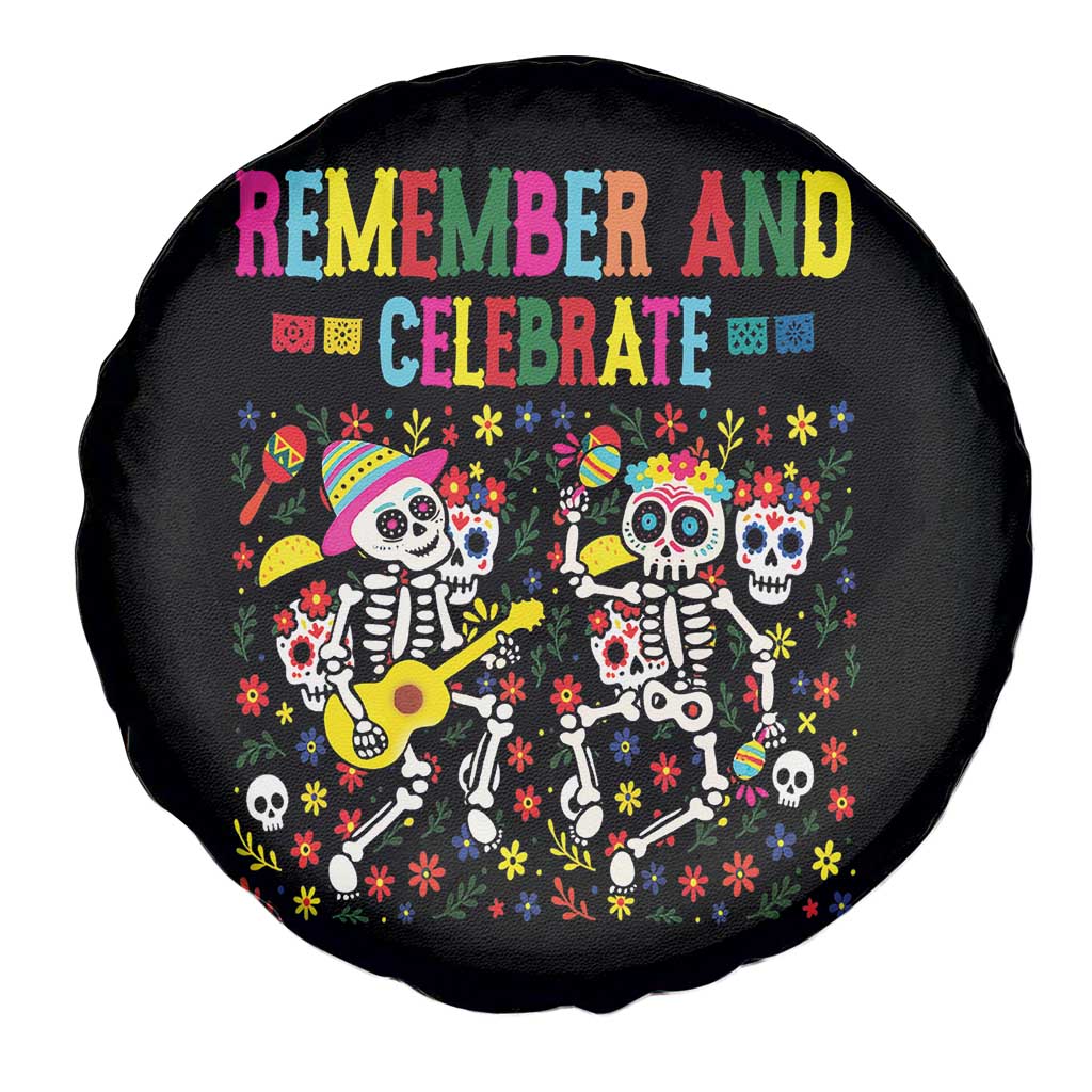 Dia De Los Muertos Skeleton Spare Tire Cover Remember And Celebrate Mexican Festival - Wonder Print Shop