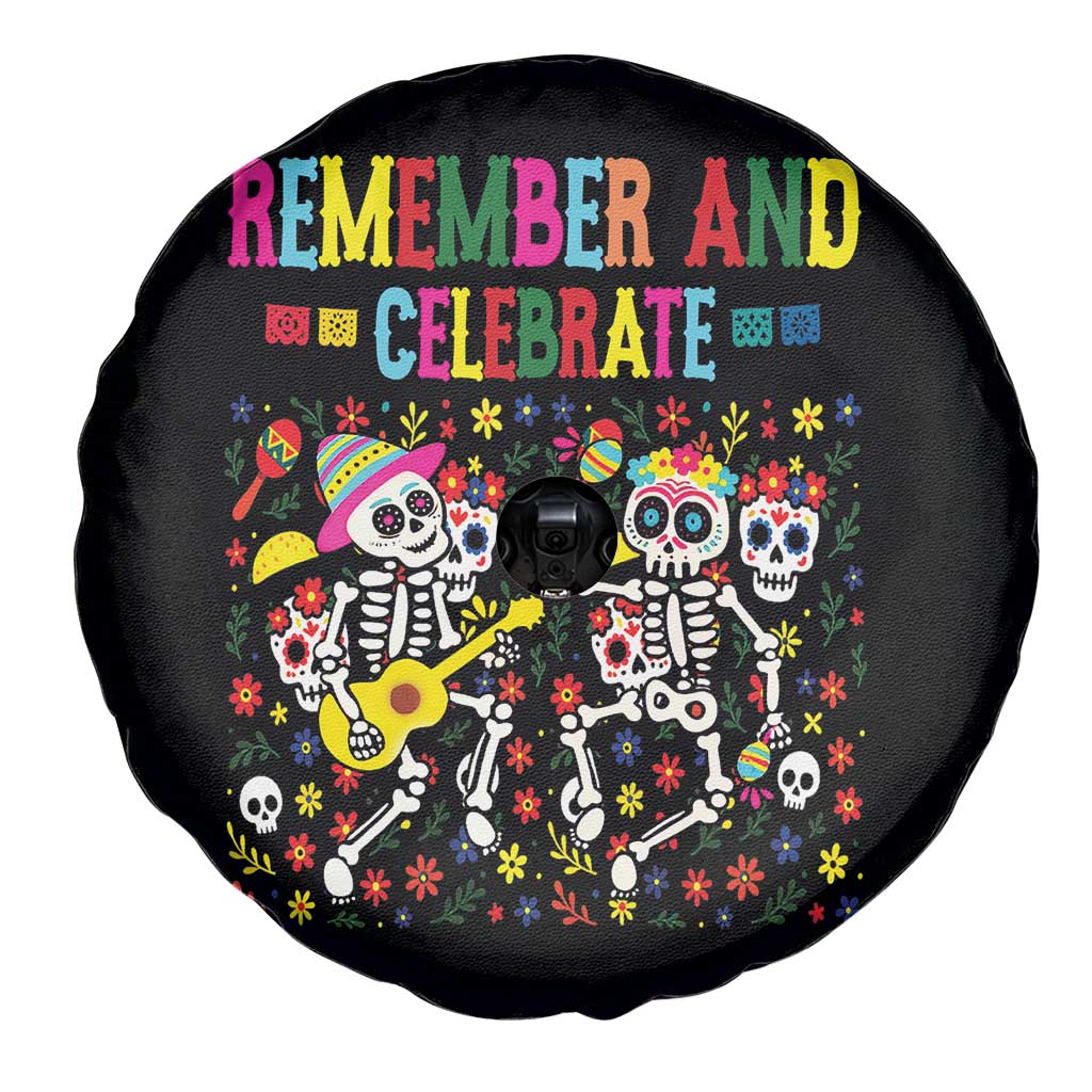 Dia De Los Muertos Skeleton Spare Tire Cover Remember And Celebrate Mexican Festival - Wonder Print Shop