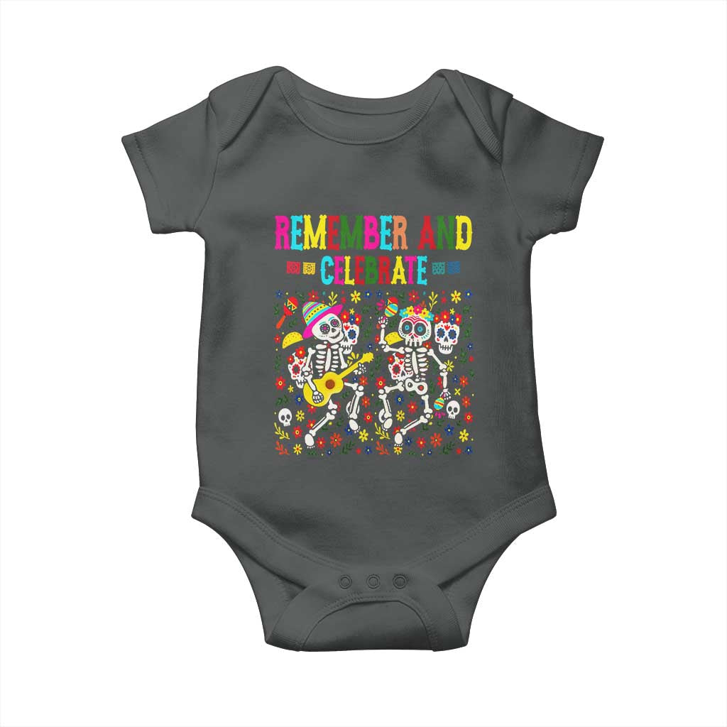 Dia De Los Muertos Skeleton Baby Onesie Remember And Celebrate Mexican Festival - Wonder Print Shop