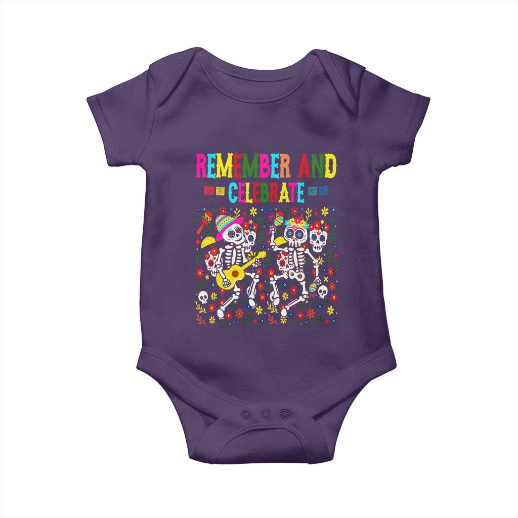 Dia De Los Muertos Skeleton Baby Onesie Remember And Celebrate Mexican Festival - Wonder Print Shop
