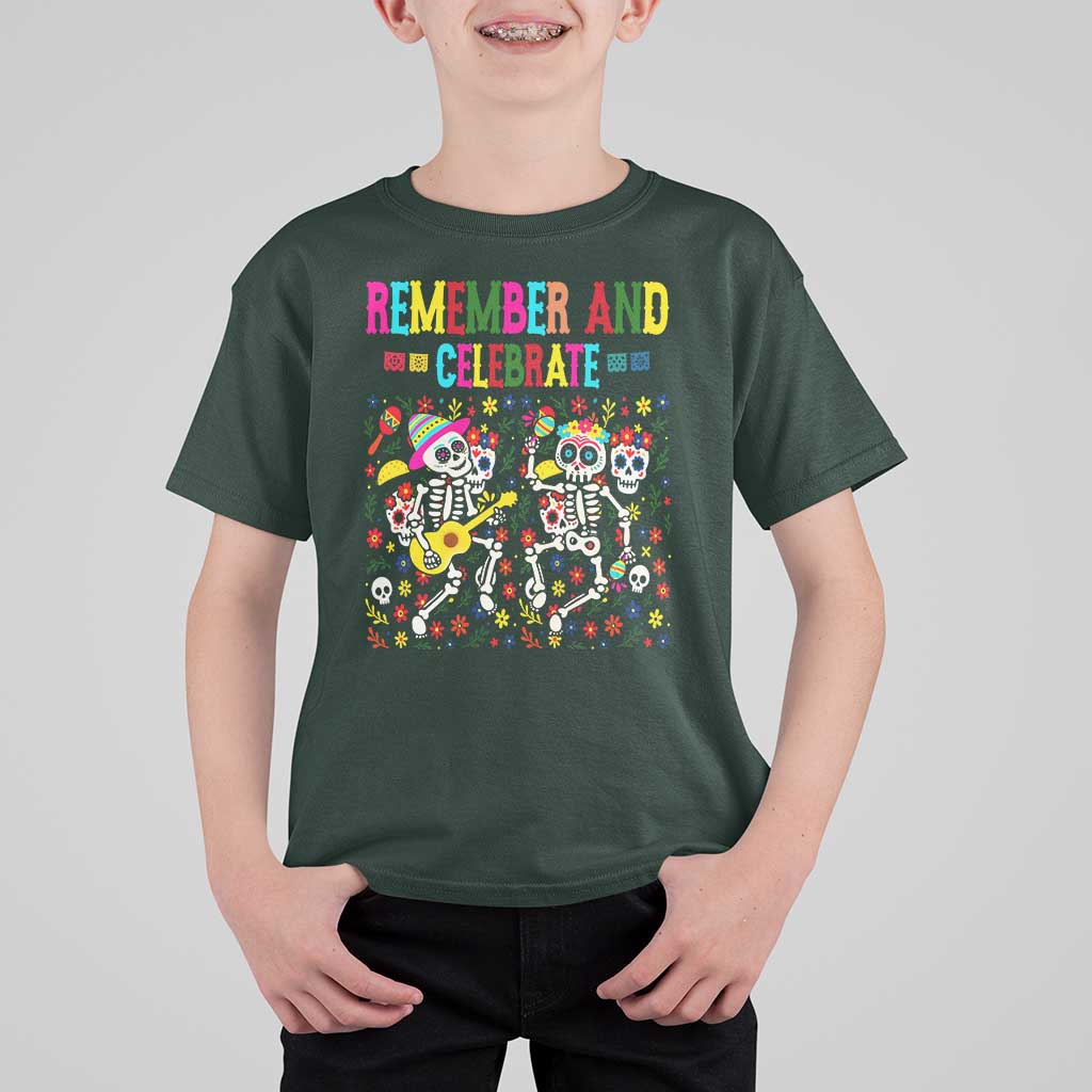 Dia De Los Muertos Skeleton T Shirt For Kid Remember And Celebrate Mexican Festival - Wonder Print Shop
