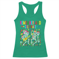 Dia De Los Muertos Skeleton Racerback Tank Top Remember And Celebrate Mexican Festival - Wonder Print Shop