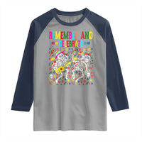 Dia De Los Muertos Skeleton Raglan Shirt Remember And Celebrate Mexican Festival - Wonder Print Shop