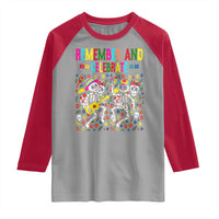 Dia De Los Muertos Skeleton Raglan Shirt Remember And Celebrate Mexican Festival - Wonder Print Shop