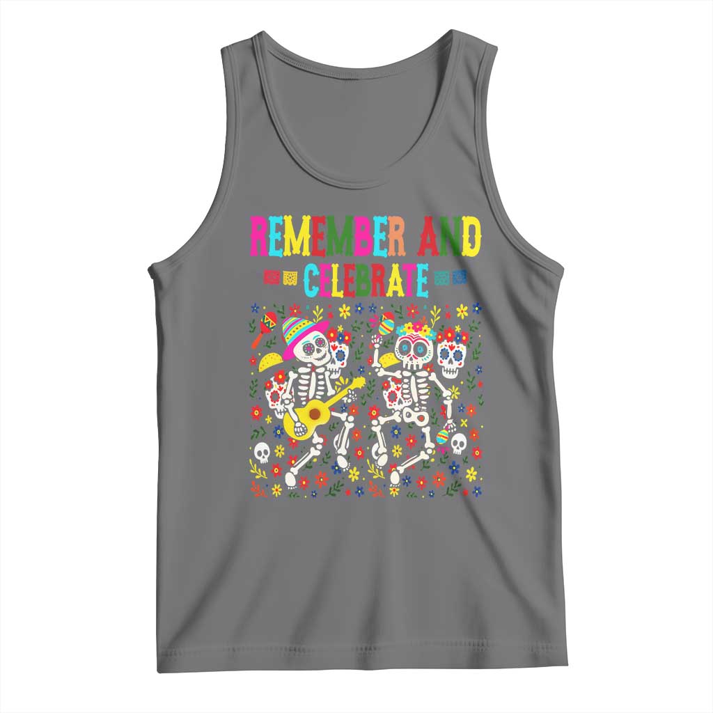 Dia De Los Muertos Skeleton Tank Top Remember And Celebrate Mexican Festival - Wonder Print Shop