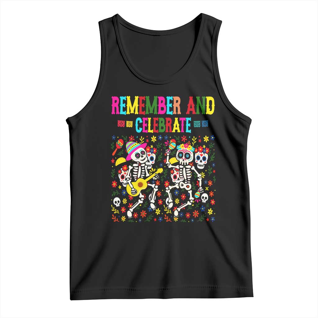 Dia De Los Muertos Skeleton Tank Top Remember And Celebrate Mexican Festival - Wonder Print Shop