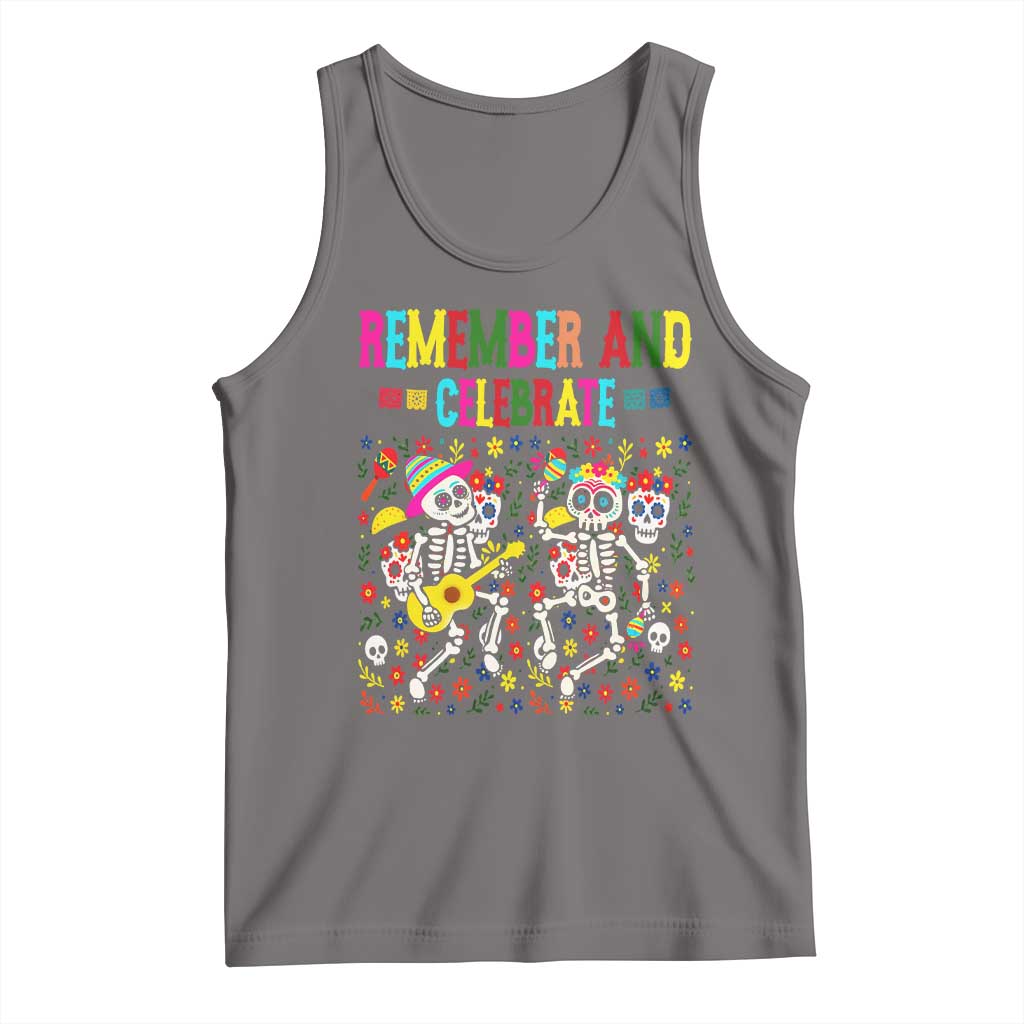Dia De Los Muertos Skeleton Tank Top Remember And Celebrate Mexican Festival - Wonder Print Shop