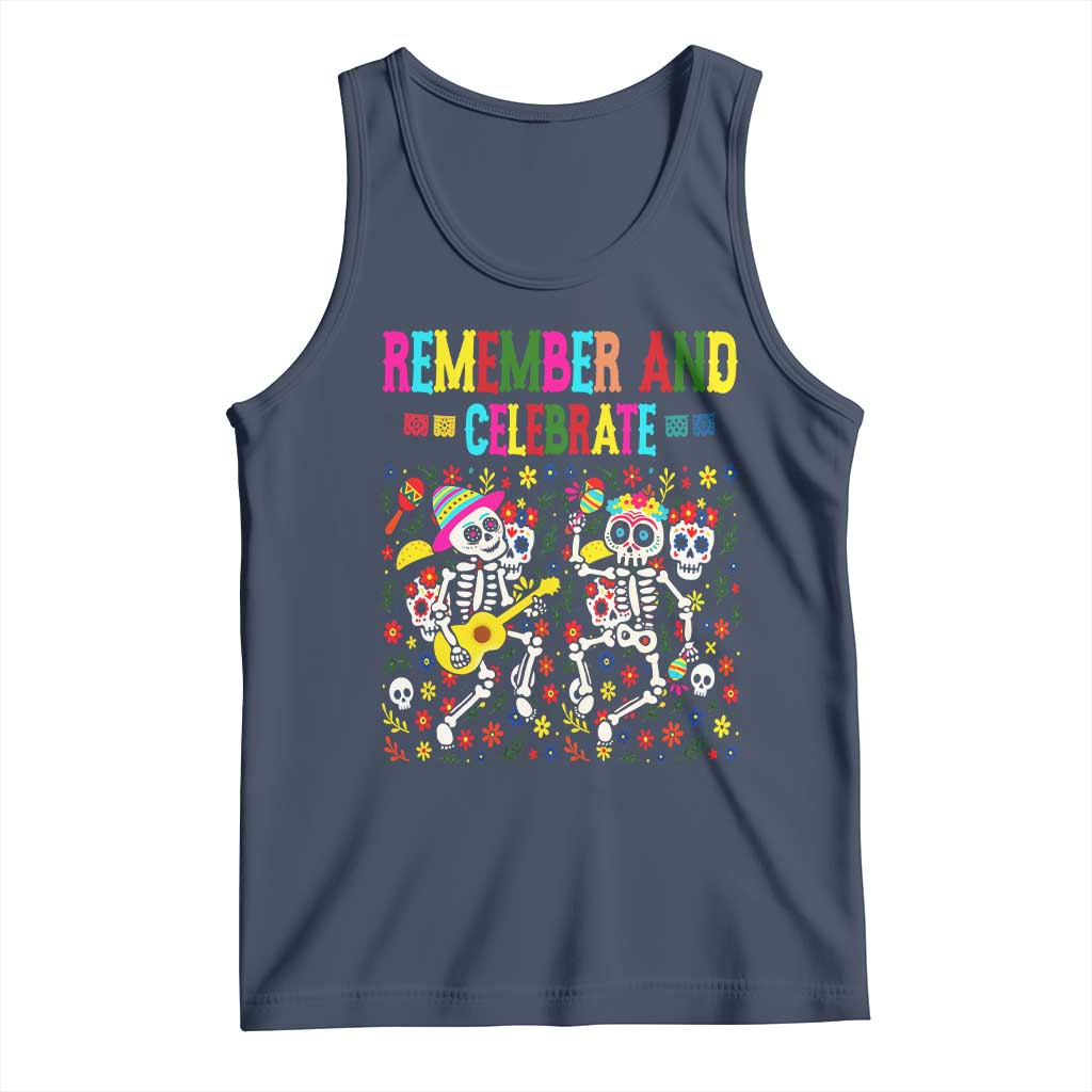 Dia De Los Muertos Skeleton Tank Top Remember And Celebrate Mexican Festival - Wonder Print Shop