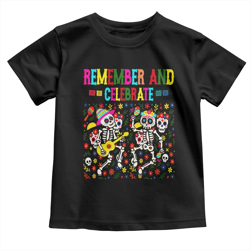 Dia De Los Muertos Skeleton Toddler T Shirt Remember And Celebrate Mexican Festival - Wonder Print Shop