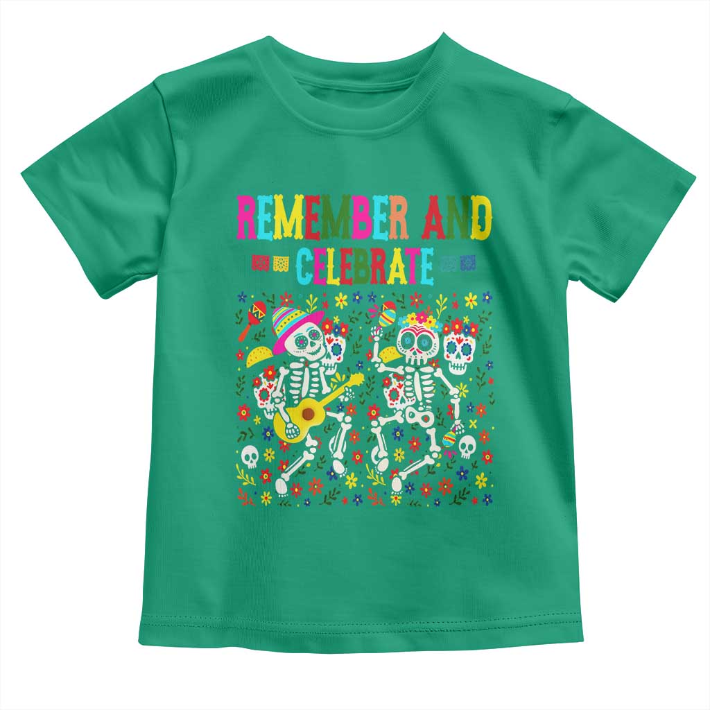 Dia De Los Muertos Skeleton Toddler T Shirt Remember And Celebrate Mexican Festival - Wonder Print Shop