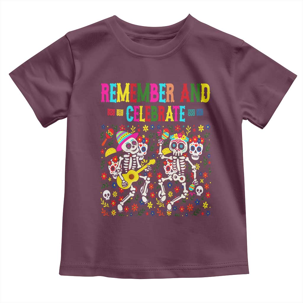Dia De Los Muertos Skeleton Toddler T Shirt Remember And Celebrate Mexican Festival - Wonder Print Shop