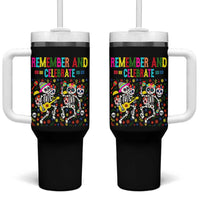 Dia De Los Muertos Skeleton Tumbler With Handle Remember And Celebrate Mexican Festival